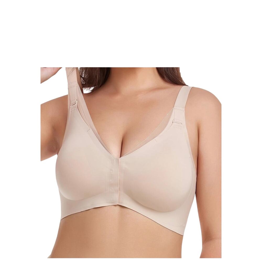PrettyWell Comfort Adjustable Wireless Underwear Women Bra White Size 3XL NWT